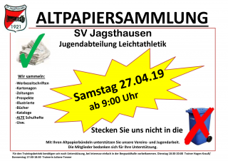 Flyer Altpapiersammlung