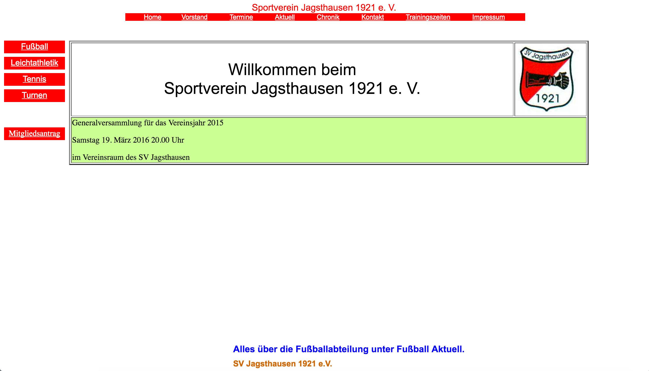 Screenshot der alten Website